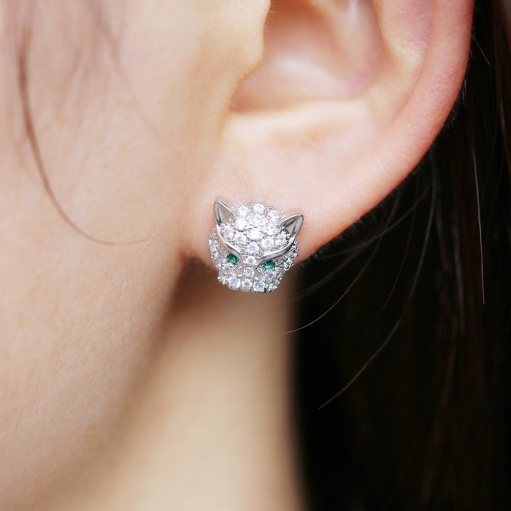 💞925 Sterling Plated Shiny Crystal Sparkling Stud Earrings for UNVN12448 - Picture 7 of 9